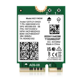 WiFi 6E Wireless Card Intel AX211 NGW M.2: CNVio2, Bluetooth 5.3, Tri-Band 5400Mbps, Network Adapter for Laptop Support Windows 10/11 (64bit), Linux, Chrome OS. Only Available with Gen Intel 12+ CPU