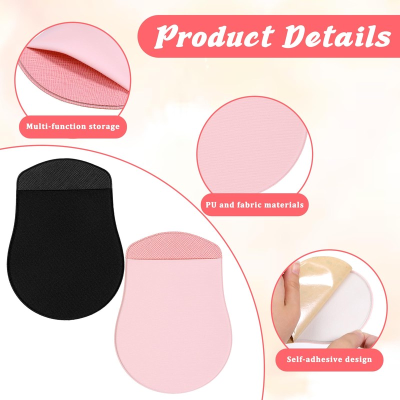 2 Pack Universal Stick-On Mouse Pouch, Mouse Holder for Laptop
