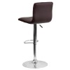 Pemberly Row 25" to 33" Striped Bar Stool in Brown
