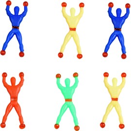 Pack of 6 Window Walkers Crawlers Men Window Crawlers Men's Window Climbers Window Climbing Man Toy Multicoloured Sticky Wall Climber Rolling Men for Children Party