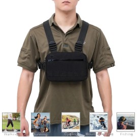 Unbranded Tactical Combat Chest Rig Bag Front Pouch Recon Kit Pack Sport Protective Vest
