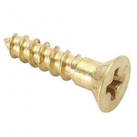 #6 x 3/4 Brass Wood Screws, Flat Countersunk Head, Phillips Drive - (Pack of 100) Solid Brass Plain Finish, Screw Size: #6, Length: 3/4 inches