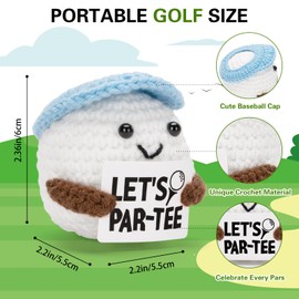 FunisFun Crochet Golf Ball - Positive Golf Gifts for Golfers, Fathers, Coworkers - Funny Emotional Support Presents for Men, Women, Golfer Enthusiasts and Birthdays