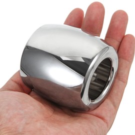 Male Ball Stretcher Heavy Duty 304 Stainless Steel Ball Testicle Scrotum Pendant Ball (Inner Dia 34mm,Tall 60mm,29.6 Ounce)