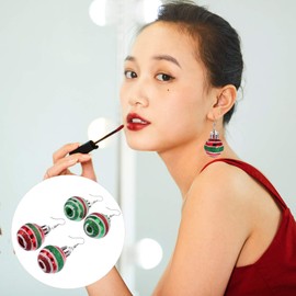 CALLARON 6 Pairs of Christmas Bauble Earrings, Plastic Earrings, Trendy Earrings, Christmas Party Accessories, Mini Christmas Baubles, Christmas Bauble Earrings, Ball Ear Drops, Fashion, Plastic,
