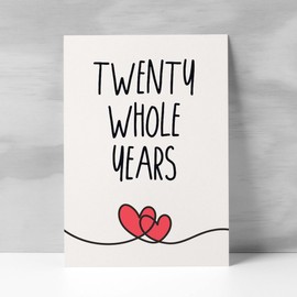 Postcard Prints - 20 Year Anniversary Card For Husband or Wife Anniversary Card 20th Anniversary Card For Boyfriend Girlfriend Twentieth Wedding Anniversary