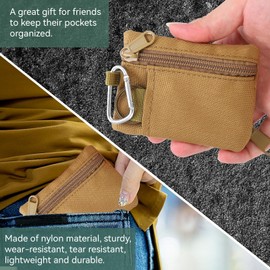 Mini Size EDC Utility Pouch Bags First Aid Pouch Organizer Storage Pouch Waist Pack with Carabiner Tool Pouch Pouch Organizer Storage Pouch Waist Pack EDC Pocket Organizer Tech Organizer (Clay)