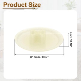 Sourcing Map 200Pcs Screw Cap Covers, 17 x 4mm Plastic Screw Decoration Cover for Phillips Screws, Beige