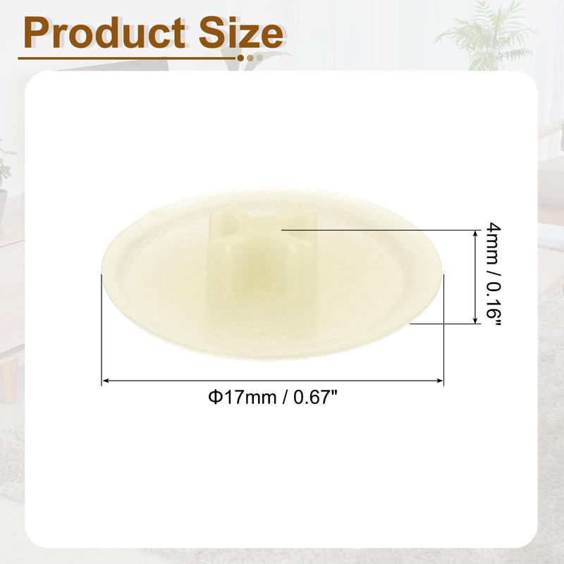Sourcing Map 200Pcs Screw Cap Covers, 17 x 4mm Plastic