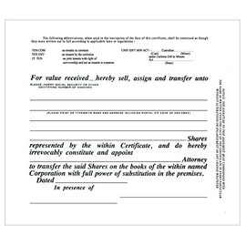 100 Red CorpKit Standard Wording Corporation Stock Certificates (Standard Border)