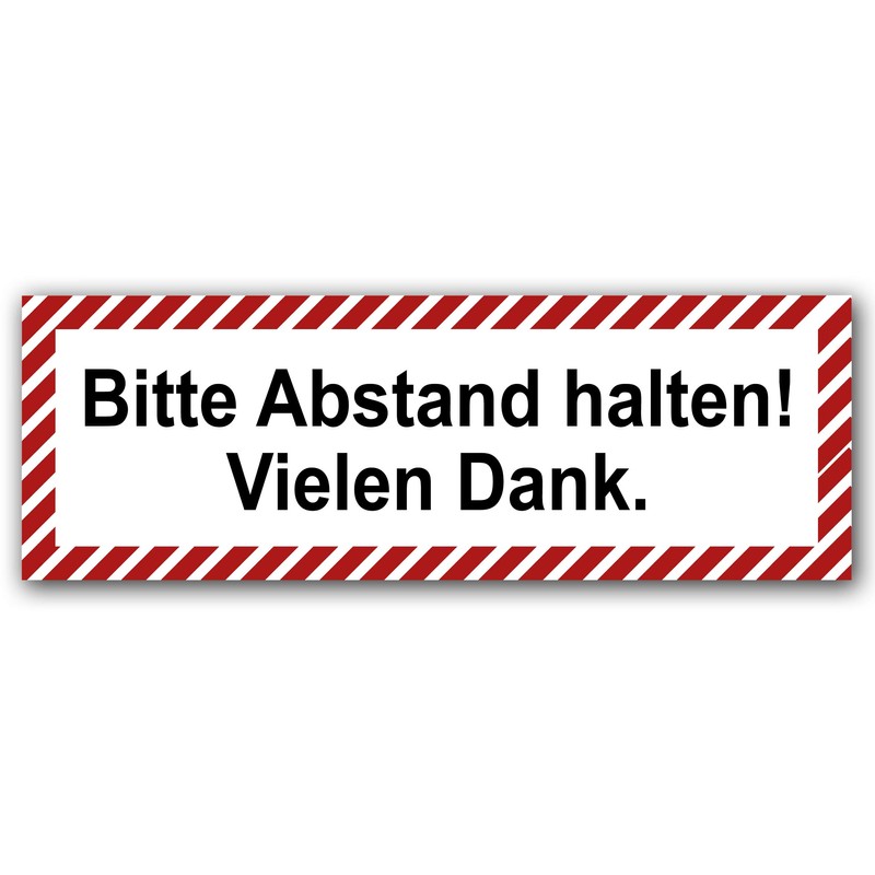 Pack of 5 Please Keep Distance Sticker 21 x 7.2