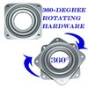10Pack Lazy Susan Hardware, 3” Square Ball Bearing Swivel Plate,