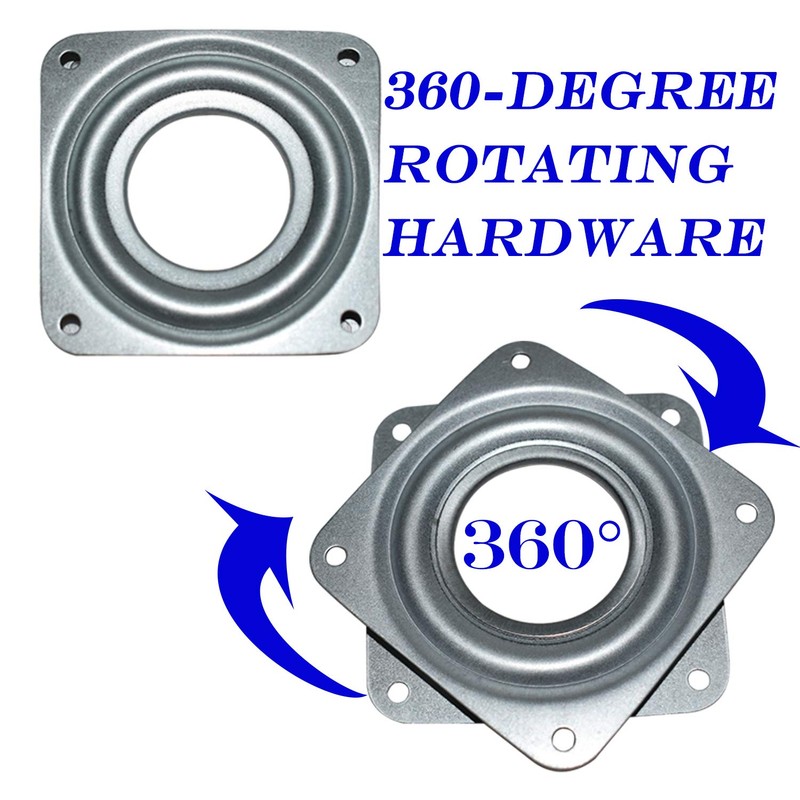 10Pack Lazy Susan Hardware, 3” Square Ball Bearing Swivel Plate,