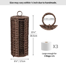 GRANNY SAYS Toilet Paper Holder, Waterproof Bathroom Organizer for 3 Mega Rolls, Brown