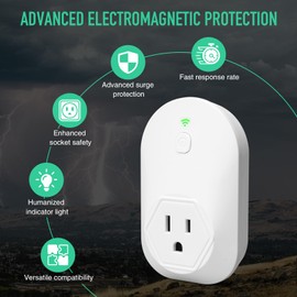 Haoguo Generator Electromagnetic Protector, EMP Protection, Plug Into the Socket of Inverter & Generator, Withstand Multiple High-Voltage Surges, for Home Backup, Emergencies, Grid outages