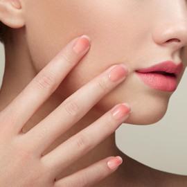 ClawArts Elegant Beige-red Ombre Short Square French Gel Press On Nails - 24pcs, 12 Sizes, No Glue Needed - Perfect for Office, Durable & Lasting Up to 2 Weeks - Ideal for Fragile Nails