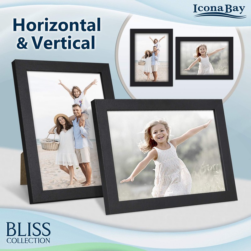 Icona Bay - 5x7 Black Picture Frame - Modern Style
