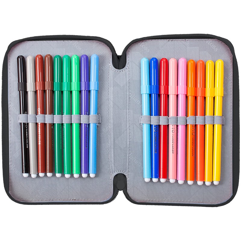 Julian Ross Pencil case, pencil case, 3-tier filled, 44 pieces