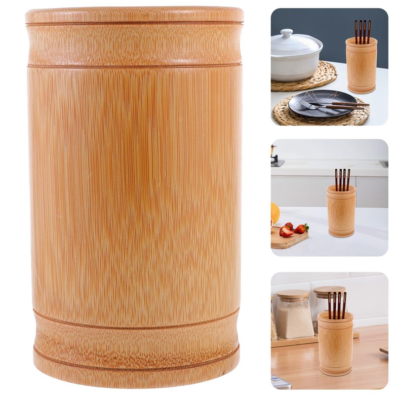 Operitacx Bamboo Chopstick Holder Farmhouse Utensil Holder Cutlery Organizer Cutlery