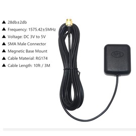 Antena GPS activa impermeable para vehículos con conector SMA macho de 28 dB de ganancia, 3-5 VDC-2 unidades