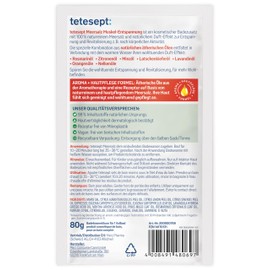 tetesept Sea Salt Muscle Relaxation Bath - Revitalising Health Bath with Essential Oils - Relaxing Bath Additive with Natural Sea Salt - 10 x 80g