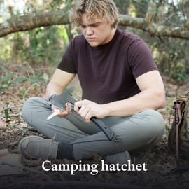 KOVA Black Thorn Hatchet - Stainless Steel, 14" Overall Length, 6.8" Blade, G10 Handle - Lightweight & Durable Axe, Ideal for Camping, Survival, and Outdoor Adventure