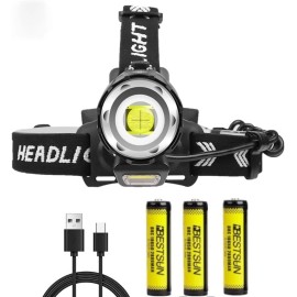 Unbranded Lampara headlamp recargable led luz blanca para la cabeza 10 horas de trabajo