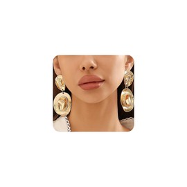 14K Gold Plated Cowgirl Hat Dangle Earrings for Women,Glossy Texas Western Cow Hat Drop Dangling Earrings,Retro Party Prom Country Jewelry Gifts