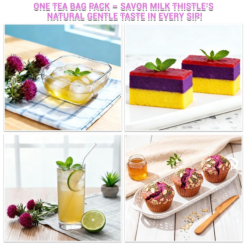 Milk Thistle Tea Bags, Natural Milk Thistle Seed, 50 Teabags,