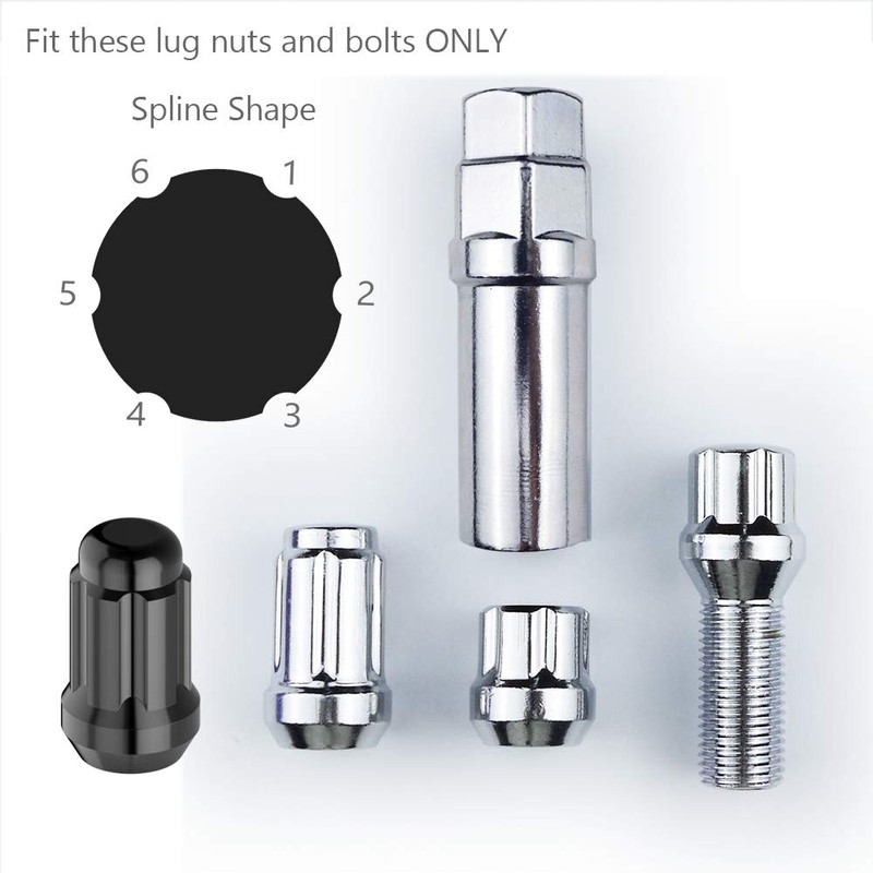 WHEEL CONNECT Lug Nuts Key for 6 Spline Drive Lug