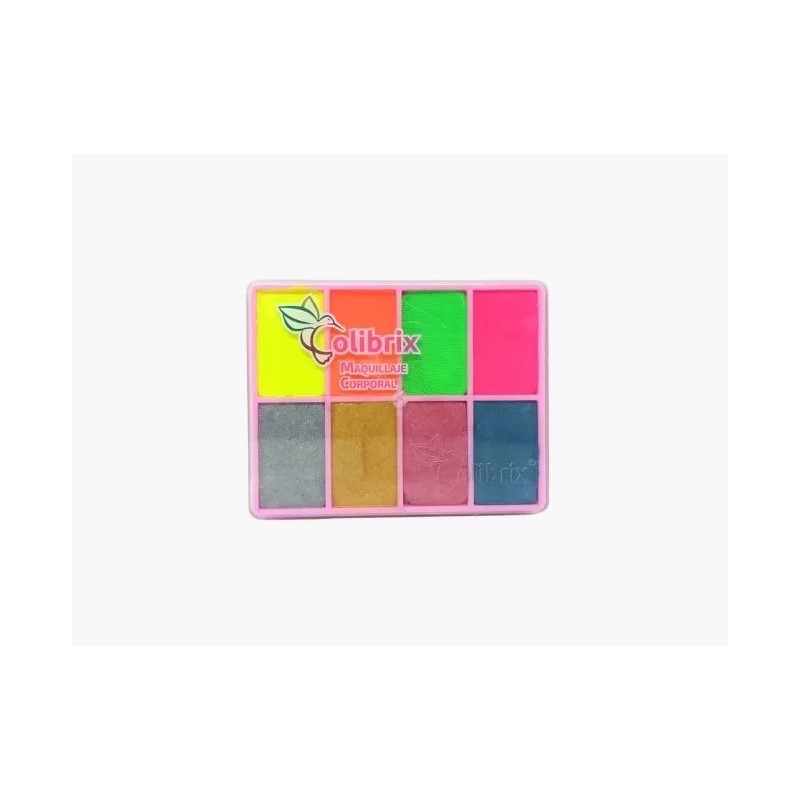 Colibrix Maquillaje Paletita Mixta Tonos Metálicos Y Neón