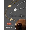 FaithHeart Rosary Necklace for Women, Car Rosary Necklace with Saint