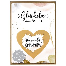 Joli Coon Scratch Card "Ihr werdet Oma und Opa, Ihr werdet Großeltern", with Envelope, Pregnancy Announcement, Grandma Grandpa