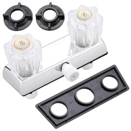 PuritySage RV Shower Faucet,4” Dual Knob Diverter Valve for Indoor/Outdoor Use,Acrylic Shower Faucet Replacement for Camper, Motorhome & Trailer Showers (Chrome)