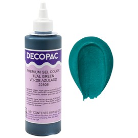 DecoPac Premium Gel Food Coloring | Teal Green Food Coloring For Baking | 8oz | Color Buttercream, Fondant, Frosting & Piping Gel, Food Safe, Highly Concentrated Gel, 8 oz - Teal Green