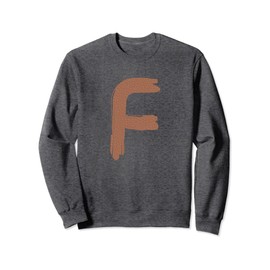Creative Bold Leather Letter F - Design - Alphabet - Marker Sweatshirt