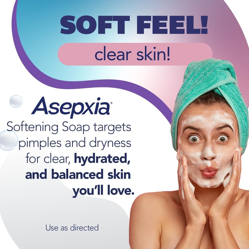 Asepxia Cleansing Bar Softening, 4 Ounce Multipack (Pack of 5)