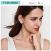 FAMARINE Silver Clip on Earrings CZ Cute Round Clip Earrings