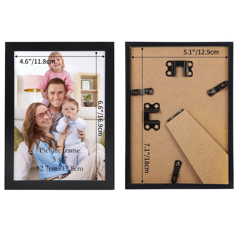 Giftgarden 5x7 Picture Frame Black, 5 by 7 Thin Photo