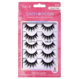 CALA - "Lash & Posh" pestañas postizas multidimensionales y ligeras (5 pares de pestañas, Electra)