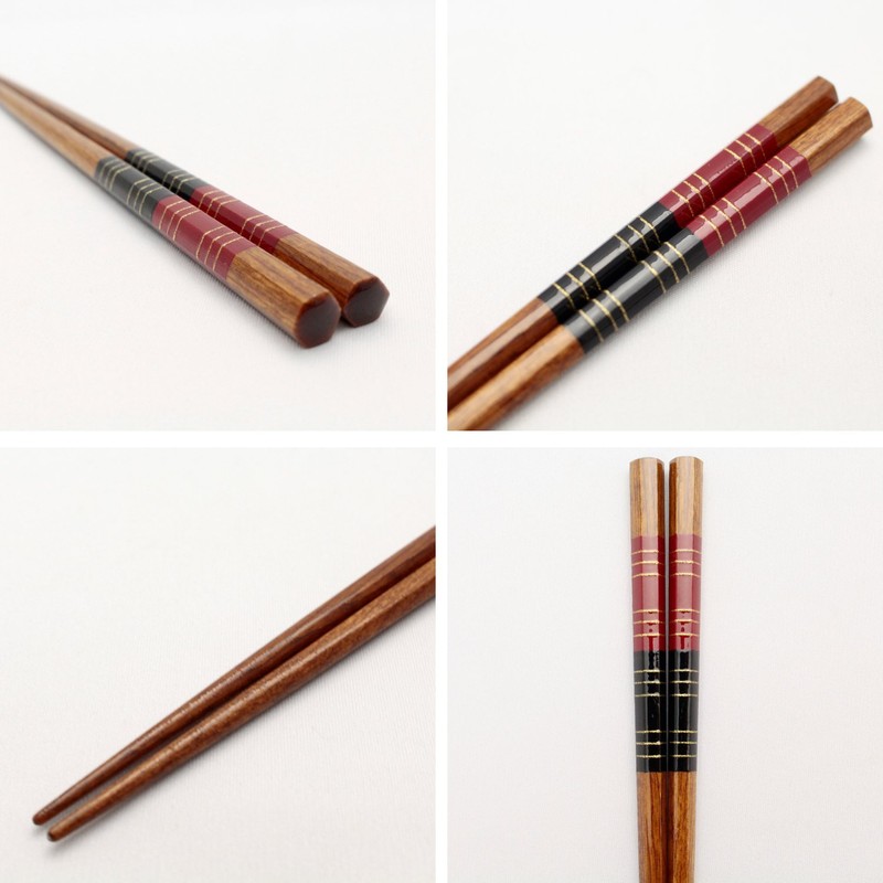 Ishida 12456 Chopsticks Made in Japan Hexagonal Flying Sky Red