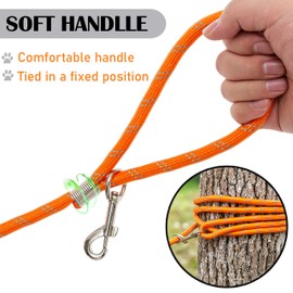 Segzwlor Long Dog Leash - 30ft, 50ft Reflective Training Heavy Duty Rope Dog Leash - Nylon Dog Lead Check Cord for Walking, Hunting, Camping, Running, etc. Easy Control for Small, Medium, Large Dogs