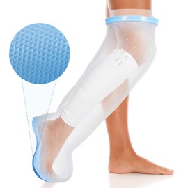 TANGKA Waterproof Leg Cast Cover for Shower with New Upgraded Non-Slip Padding Bottom,Reusable Sealed Watertight Foot Protector to Keep Wound Covers & Bandages Dry, Perfect Fit for Leg Foot Ankle