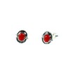 Earrings Indian Jewellery Red Resin Oval 925 Sterling Silver, Sterling
