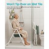 Foldable Shower Chair with Commode for Seniors, 400 lb, Gray