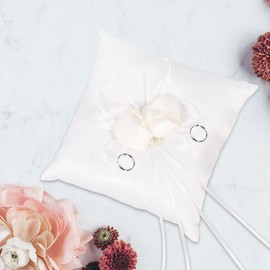 Wedding Ring Cushion Bud 20 cm x 20 cm Delicate Wedding Ring Cushion – Perfect for Your Dream Wedding, Synthetic fibre
