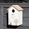 Wooden Caravan Bird House White Garden Nesting Box Wall Mounted