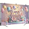 Flower and Butterfly Pattern Theme Happy Birthday Backdrop Banner Happy