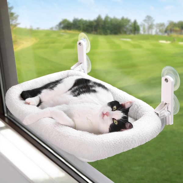Zakkart Foldable Cat Hammock for Window - Cordless, Embeded Machine