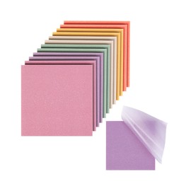 Mr. Pen - Notas adhesivas transparentes con purpurina, 3 x 3 pulgadas, 12 blocs, 600 hojas, blocs de notas transparentes con purpurina, nota adhesiva 